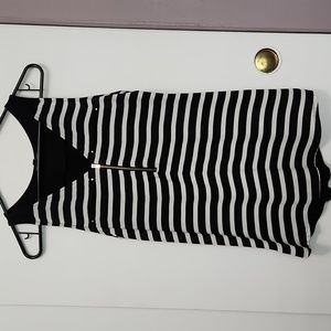 Express black/white striped V-Neck Tank